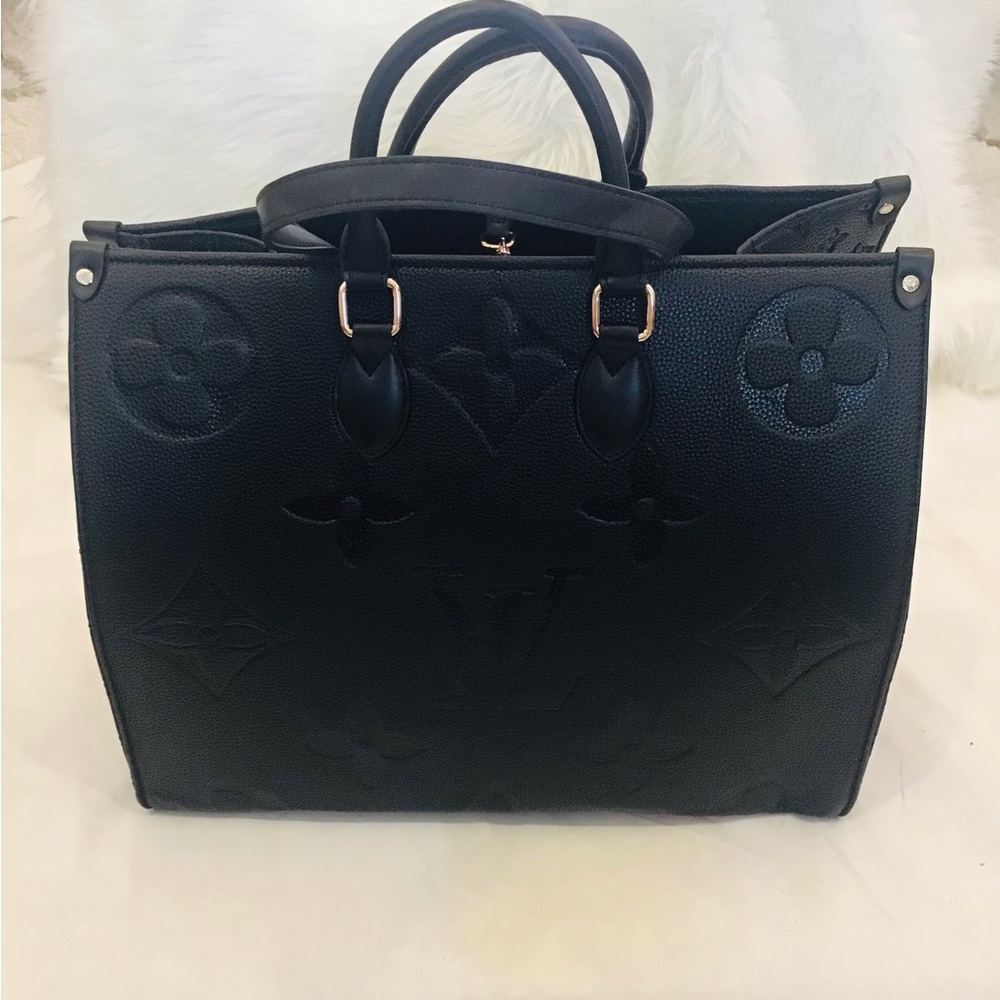 Louis Vuitton Black Embossed Monogram Tote